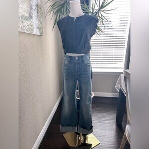 Re/Done | High waisted 70s stove pipe straight leg jeans | 26